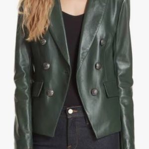 VERONICA BEARD Cooke Green Lamb leather Blazer - size 0